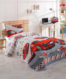 L'essentiel linge de maison Juego de colcha acolchada individual Crazy - Red